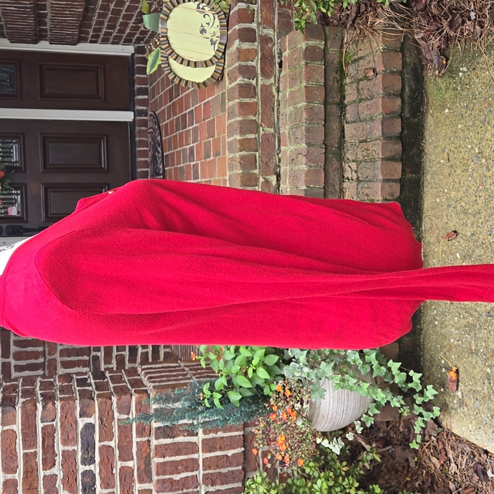 Talbots Vibrant Red Cardigan Sweater With Cashmere - Picture 8 of 11